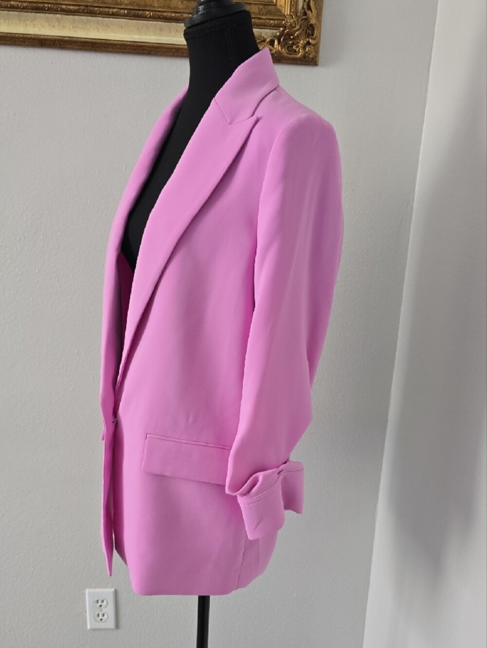 Mango Tailored jacket with turn-down sleeves - Pink - Picture 5 of 14